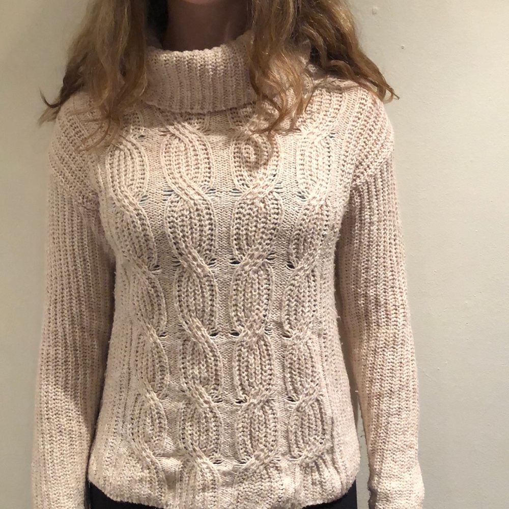 Knit truffle neck sweater